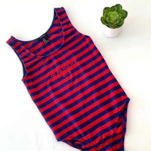 FOREVER 21 nowhere USA bodysuit patriot medium